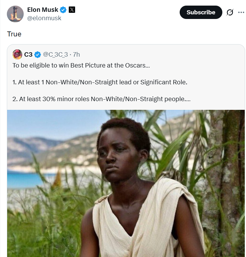 Elon Musk mocks movie director,  Christopher Nolan for Casting Lupita Nyong